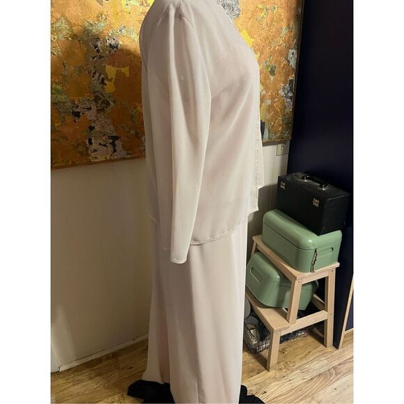 Gorgeous Dela-Jo Two Piece Formal Blush Pink Beaded Dress & Jacket mother of the - Picture 4 of 9